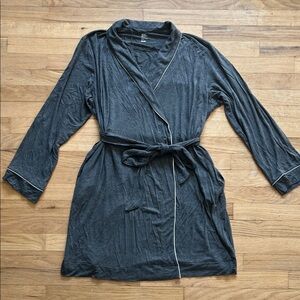 Stars Above Charcoal Gray Wrap Robe with Contrast Trim XL/XXL